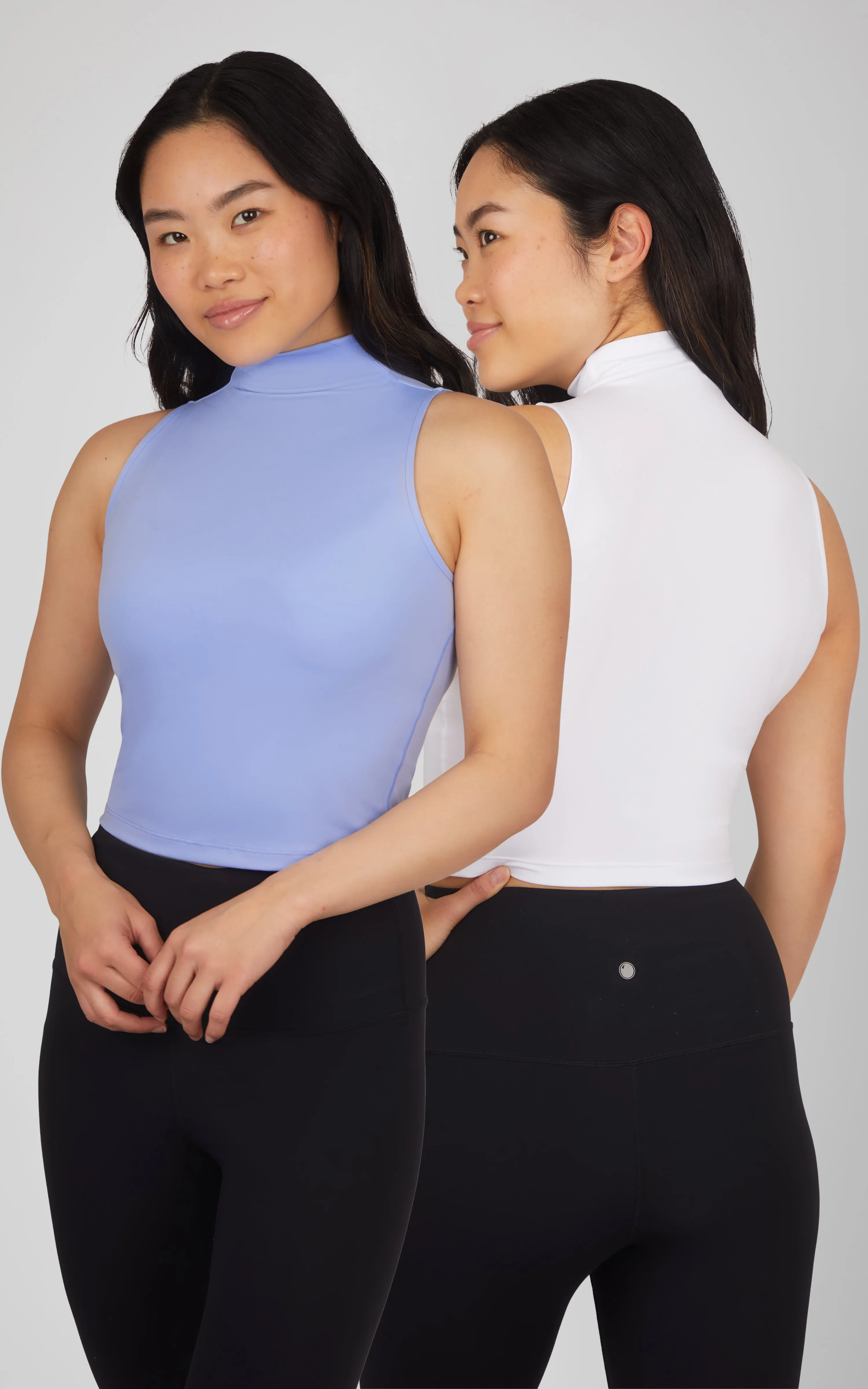 2 PK Ribbed Mock Neck Tank