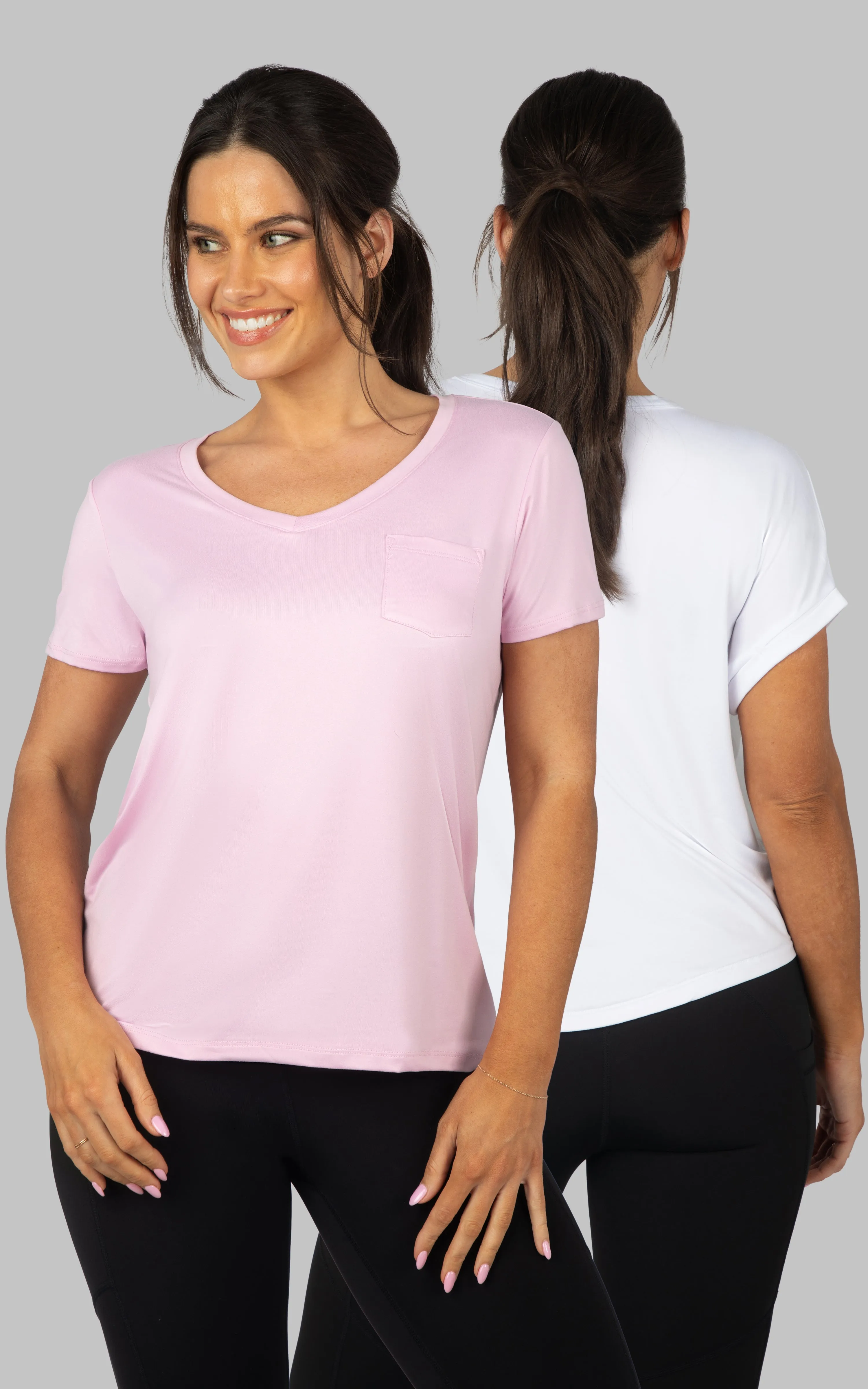 2 PK Super Soft V-Neck Short Sleeve Shirts