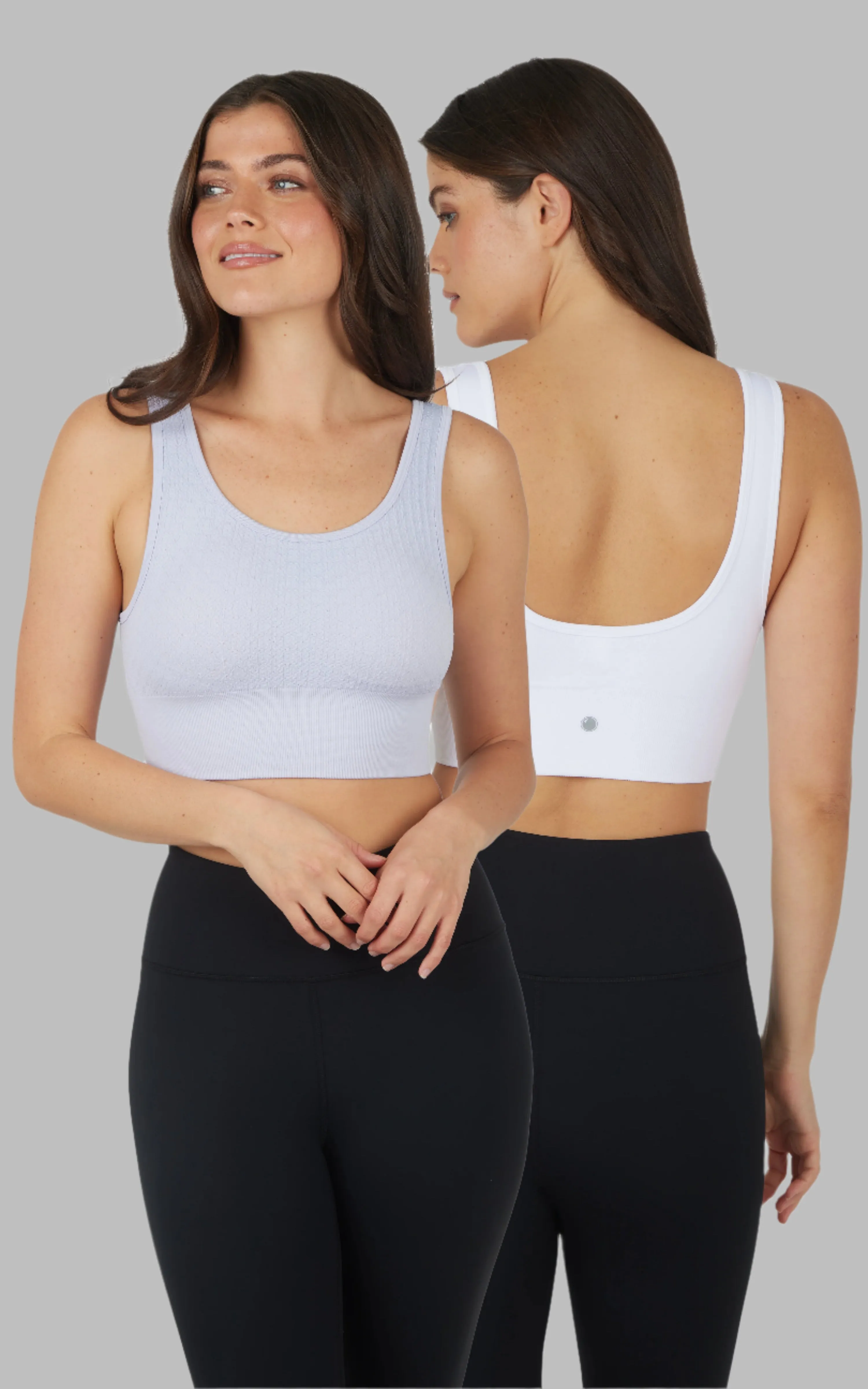 2 PK Textured Seamless Scooped Neck Bra