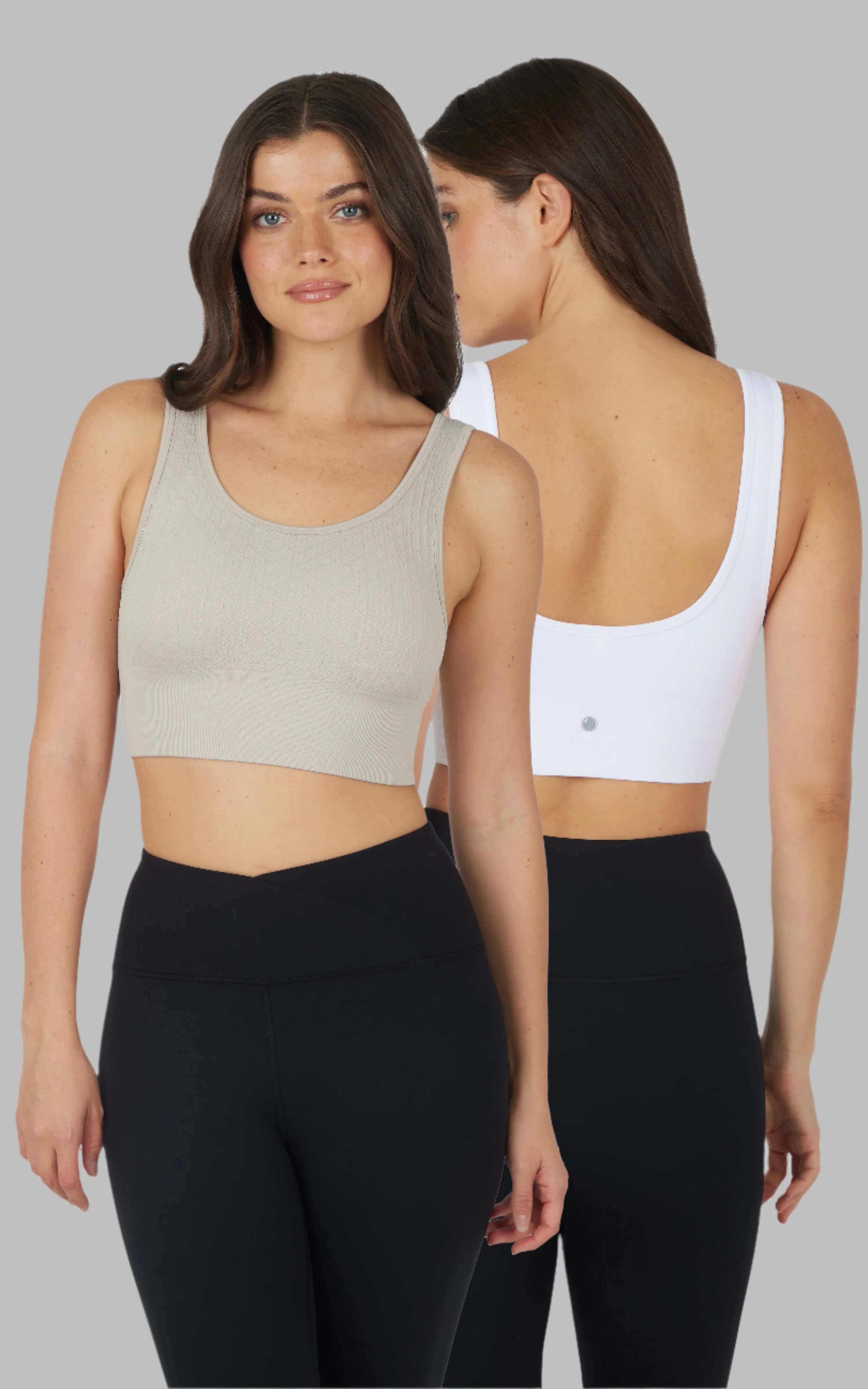 2 PK Textured Seamless Scooped Neck Bra