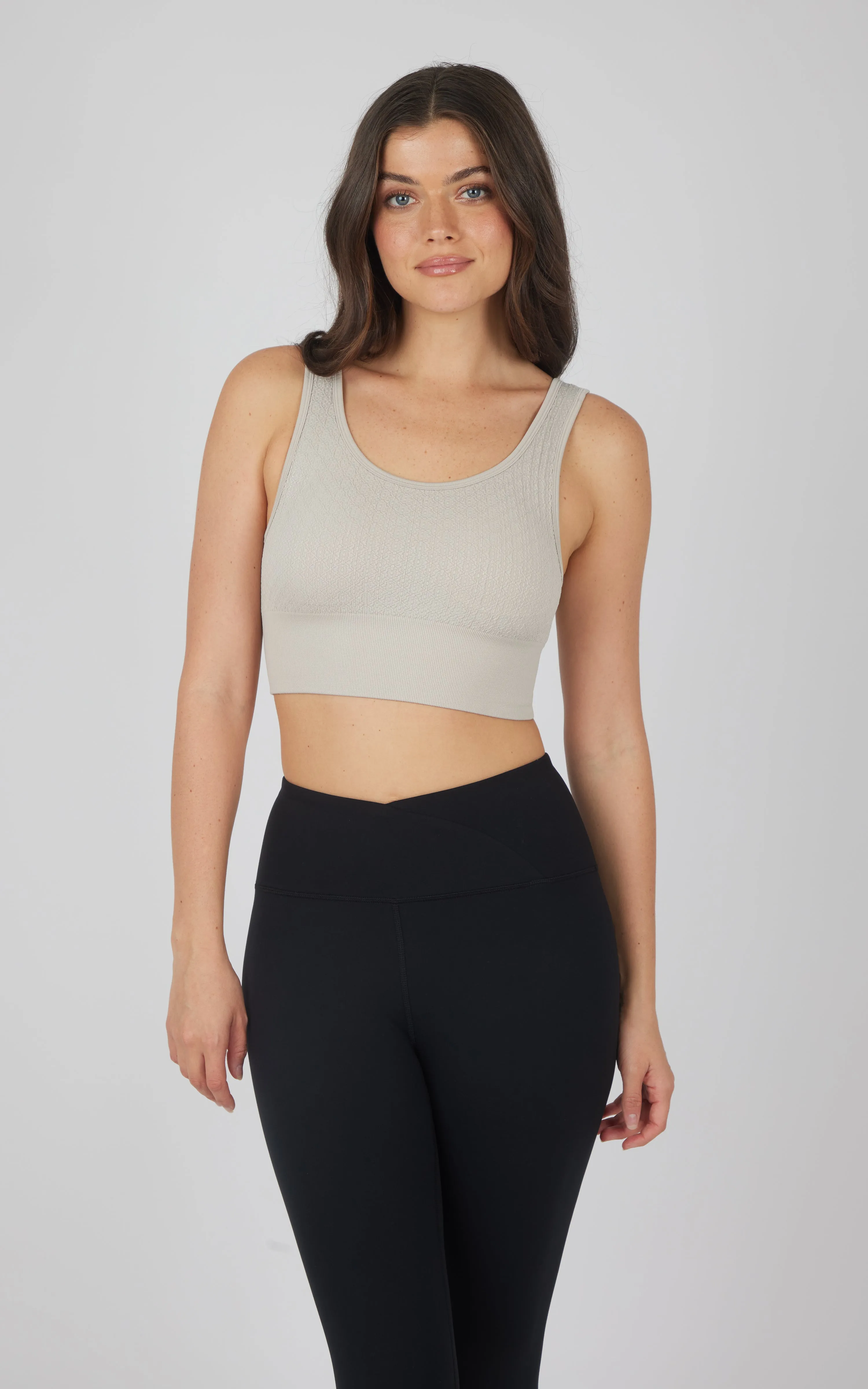 2 PK Textured Seamless Scooped Neck Bra