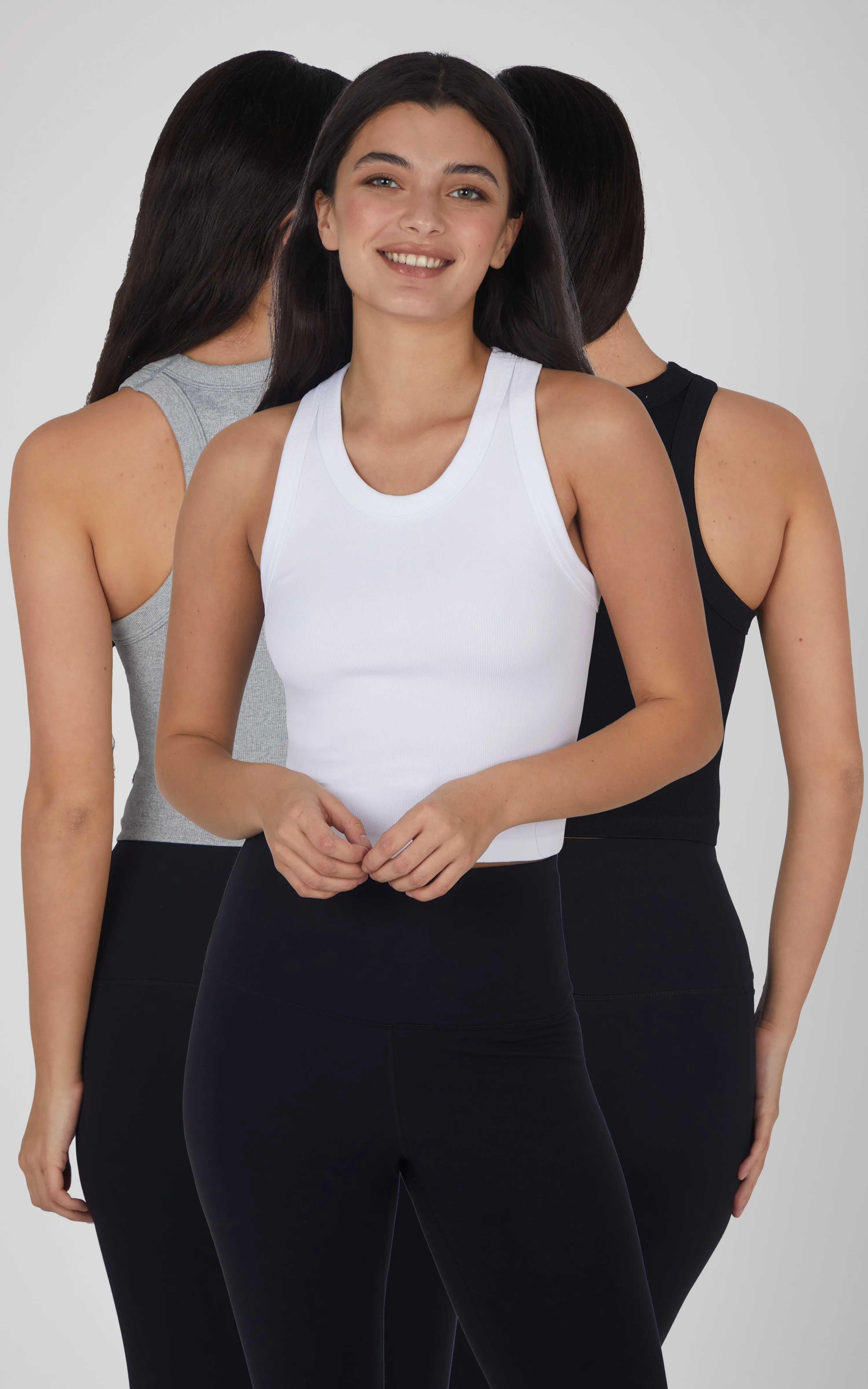 3 PK Ribbed Racerback Tank