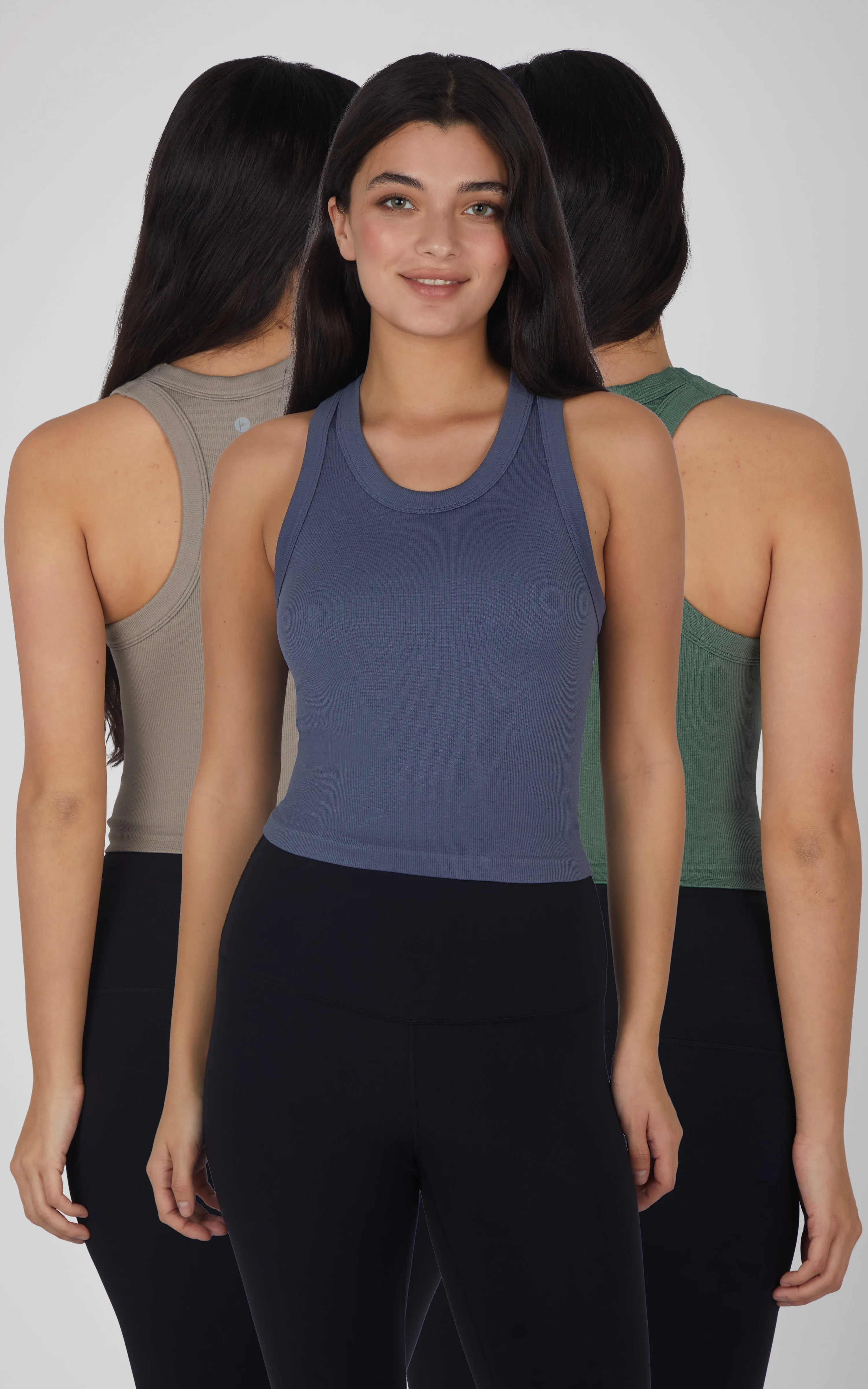3 PK Ribbed Racerback Tank