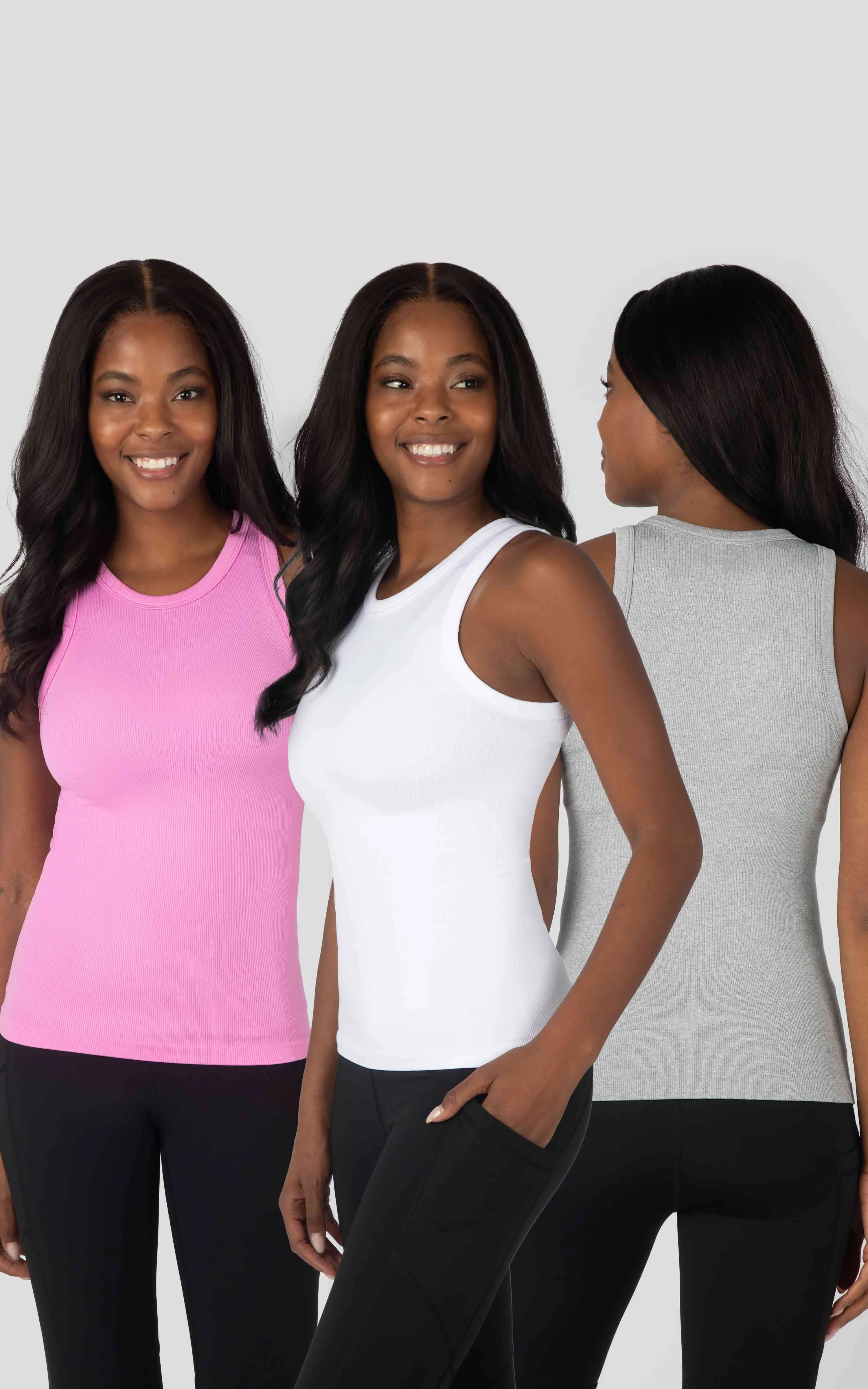 3 PK Ribbed Sleeveless Top