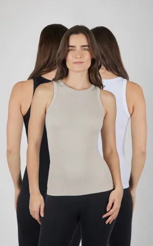 3 PK Ribbed Sleeveless Top