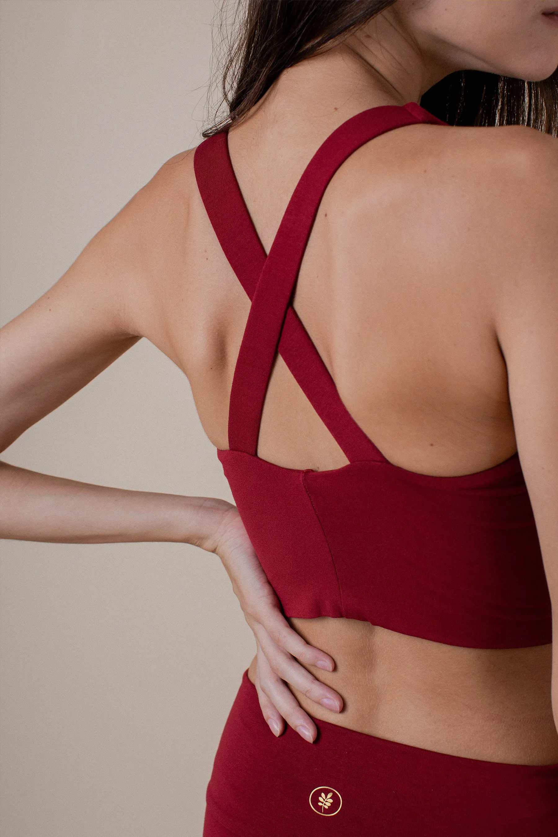 Agni Cross Top Dark Rose
