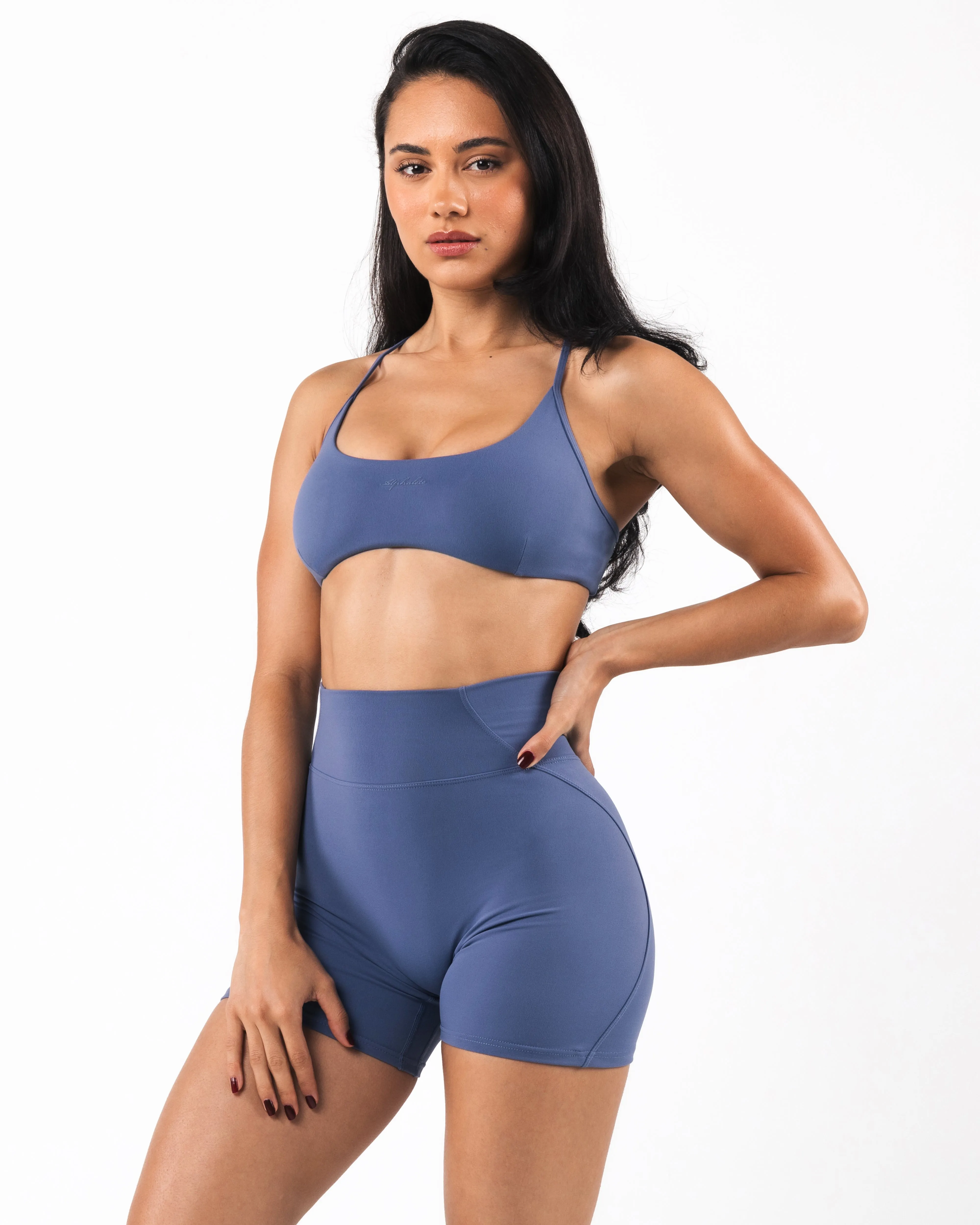 Aura Strappy Bra - Dusty Blue