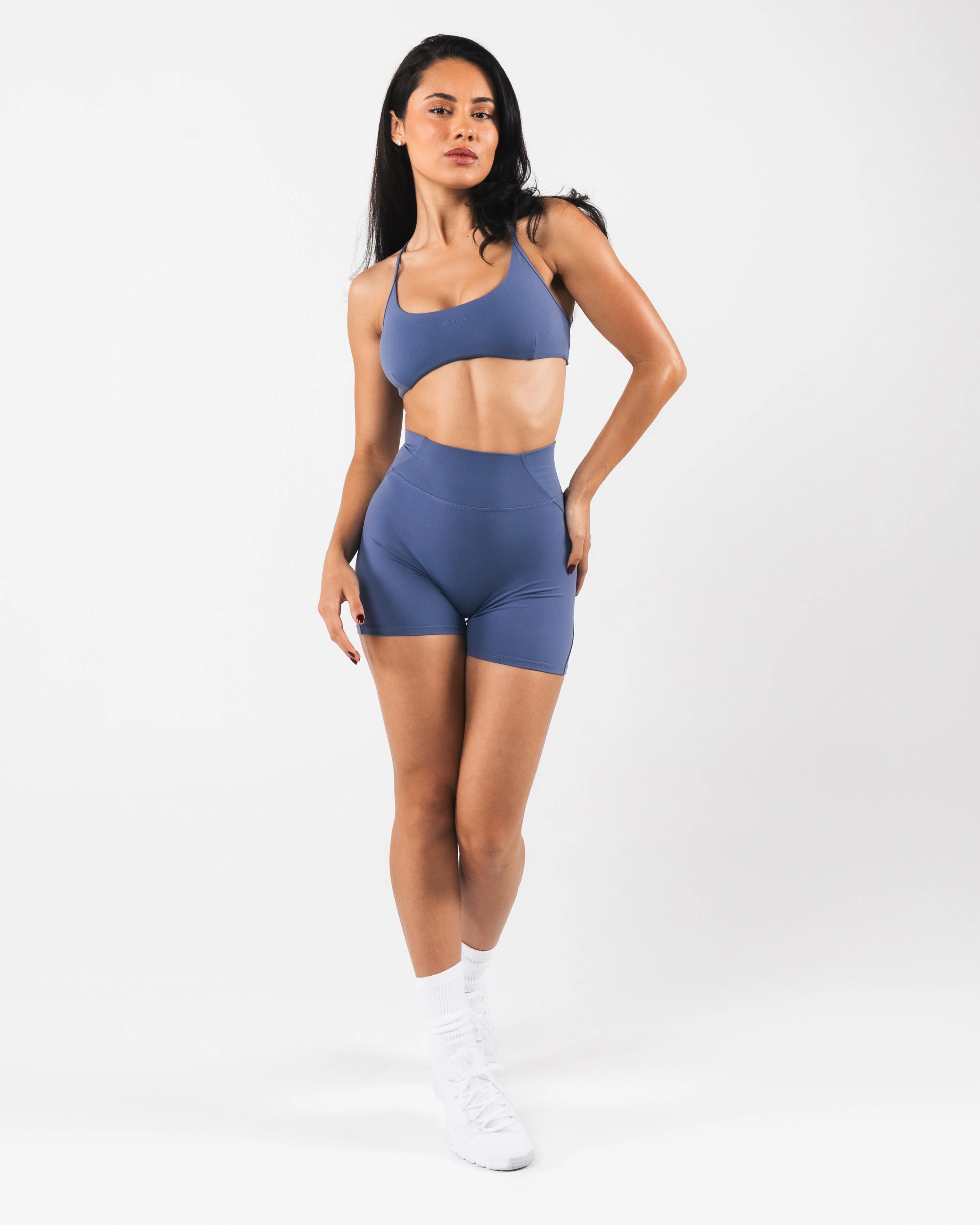 Aura Strappy Bra - Dusty Blue