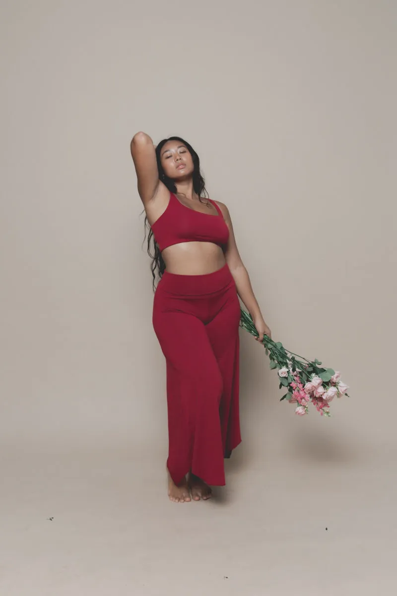 Boxy Crop Dark Rose