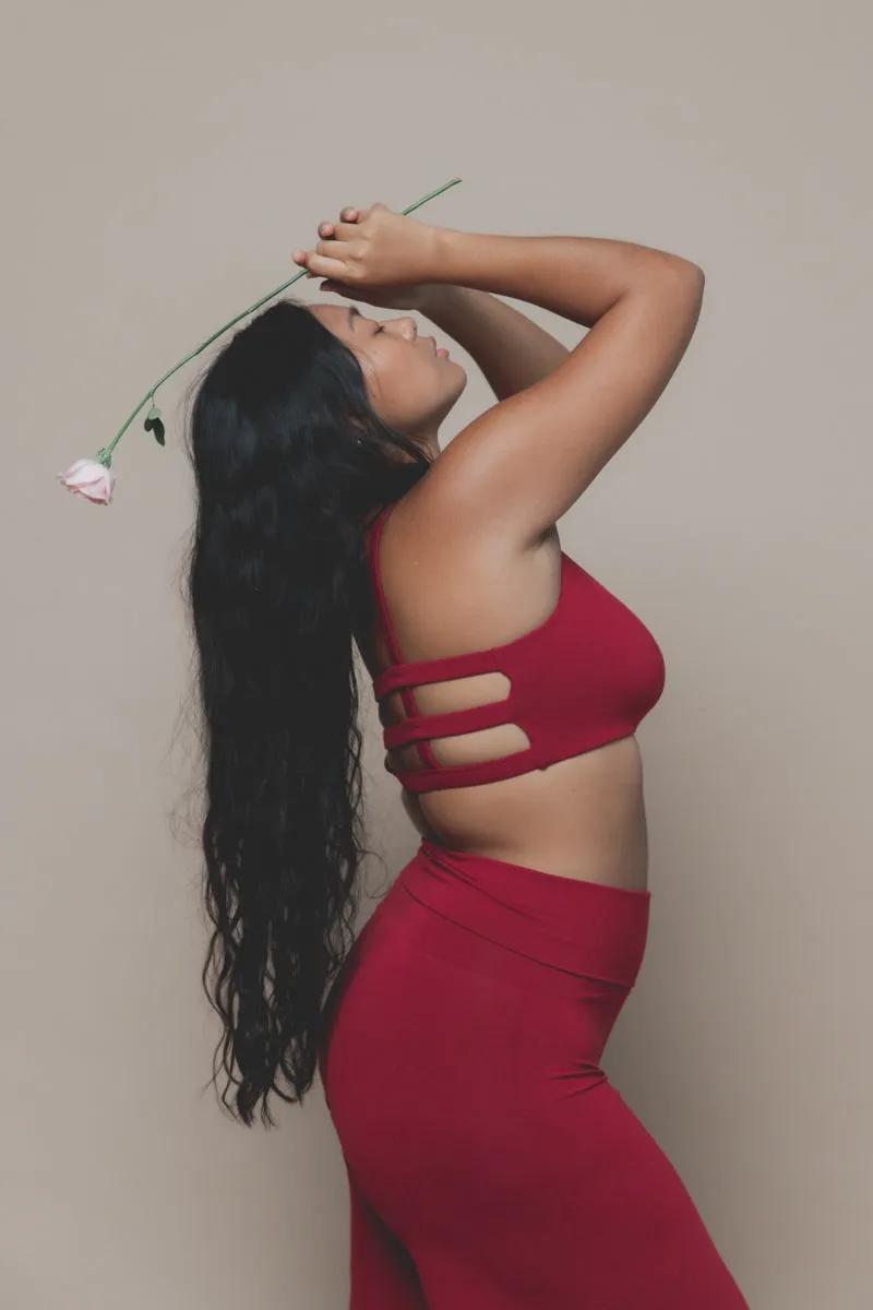 Boxy Crop Dark Rose