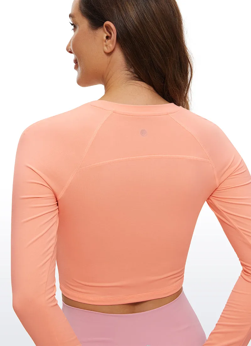 Brushed Long Sleeve Cropped High Neck