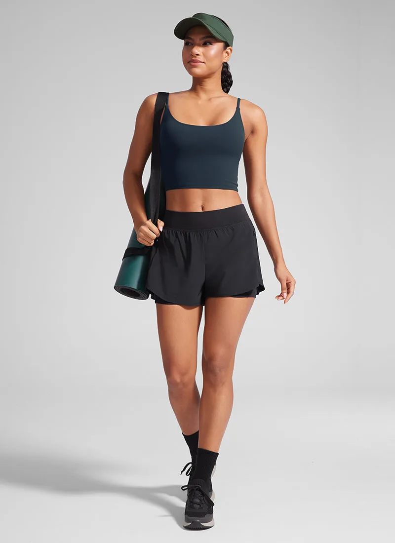 Butterlift Scoop Neck Cropped Build-in Bra Tanks