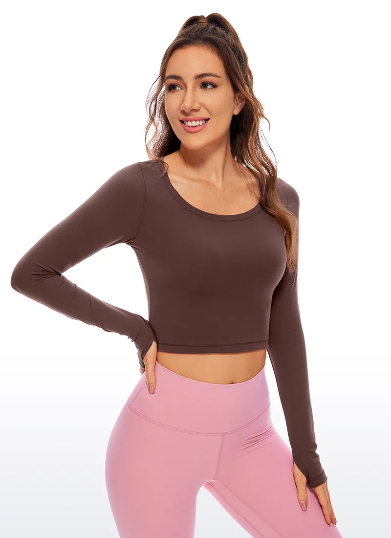 Butterluxe Cropped Long Sleeve Scoop Neck