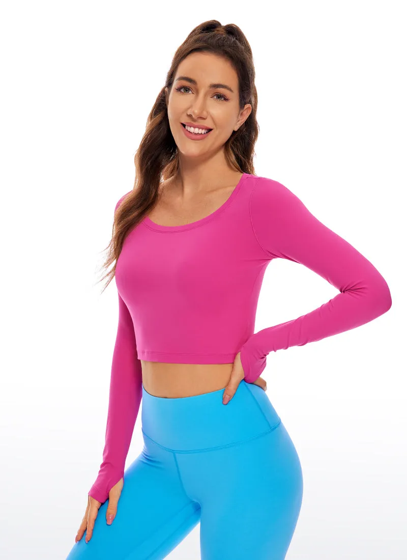 Butterluxe Cropped Long Sleeve Scoop Neck