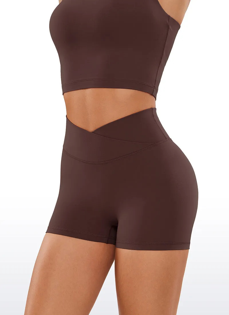 Butterluxe Crossover Butt Shorts 3" - No Front Seam