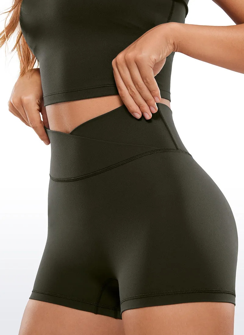 Butterluxe Crossover Butt Shorts 3" - No Front Seam