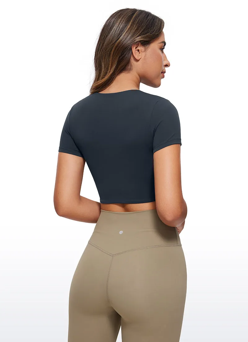 Butterluxe Double Lined Cropped Short Sleeves