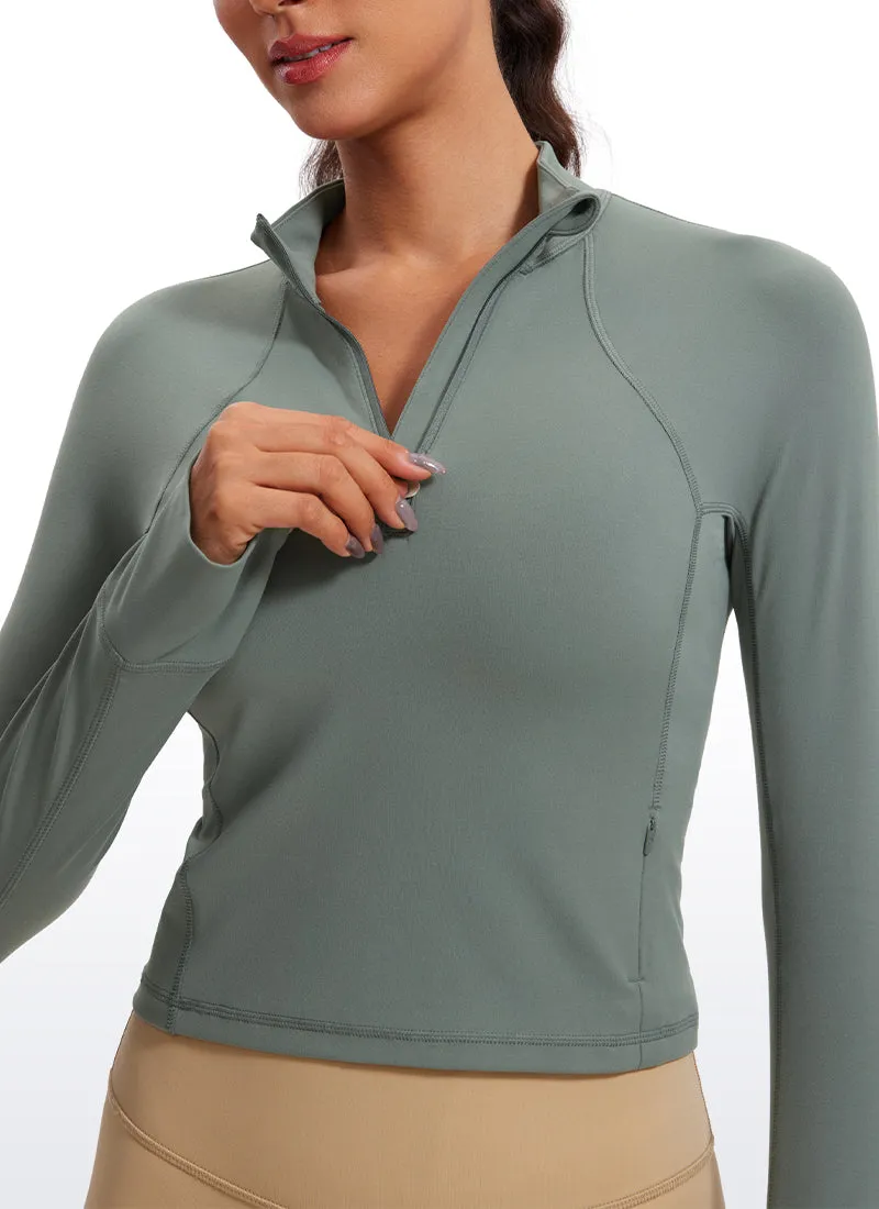 Butterluxe Half-Zip Long Sleeve Cropped