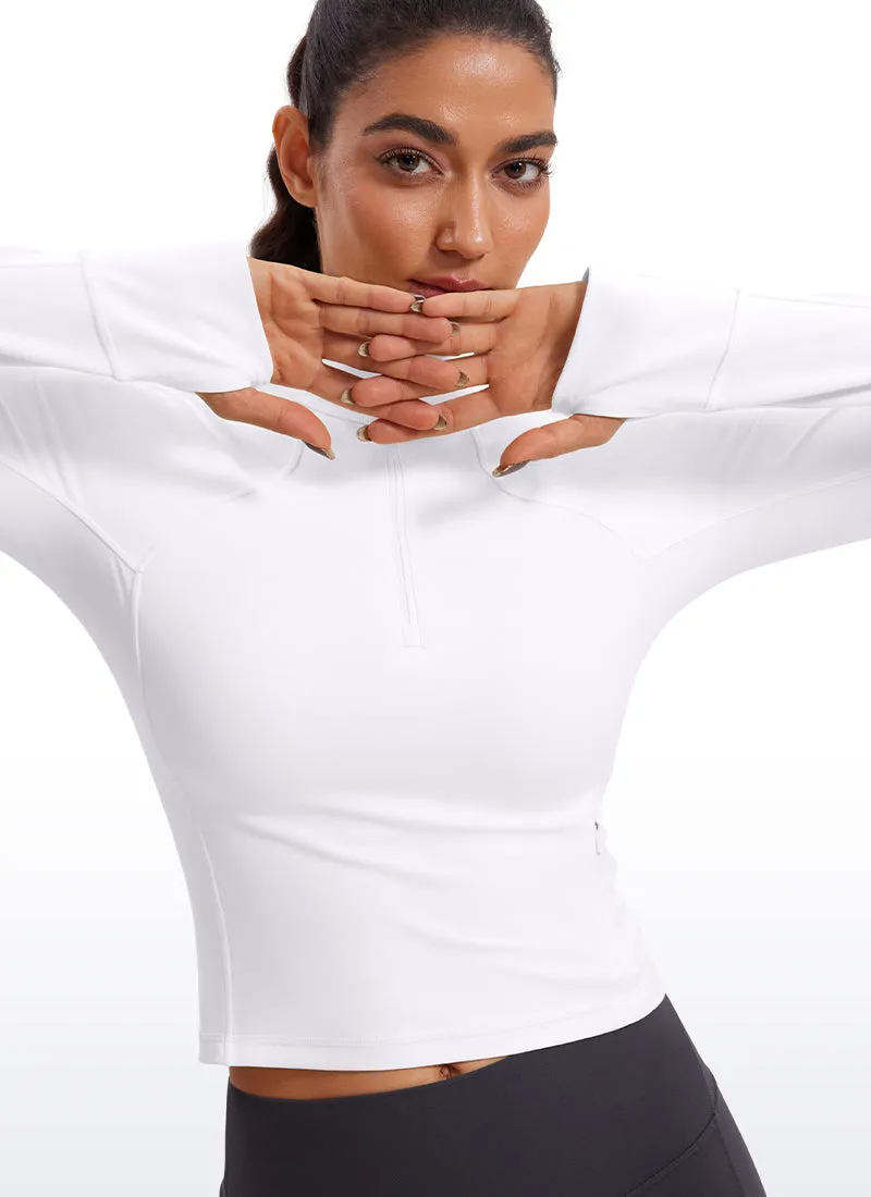 Butterluxe Half-Zip Long Sleeve Cropped