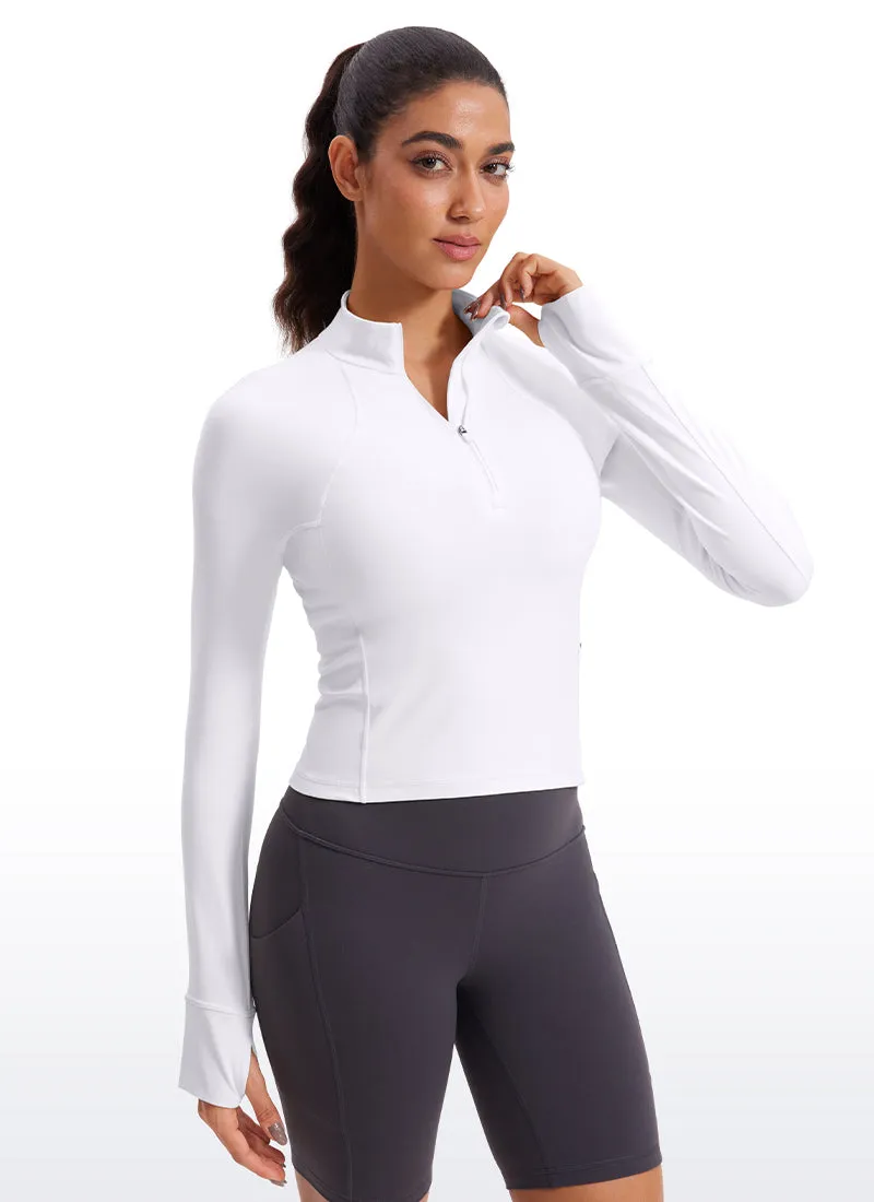 Butterluxe Half-Zip Long Sleeve Cropped