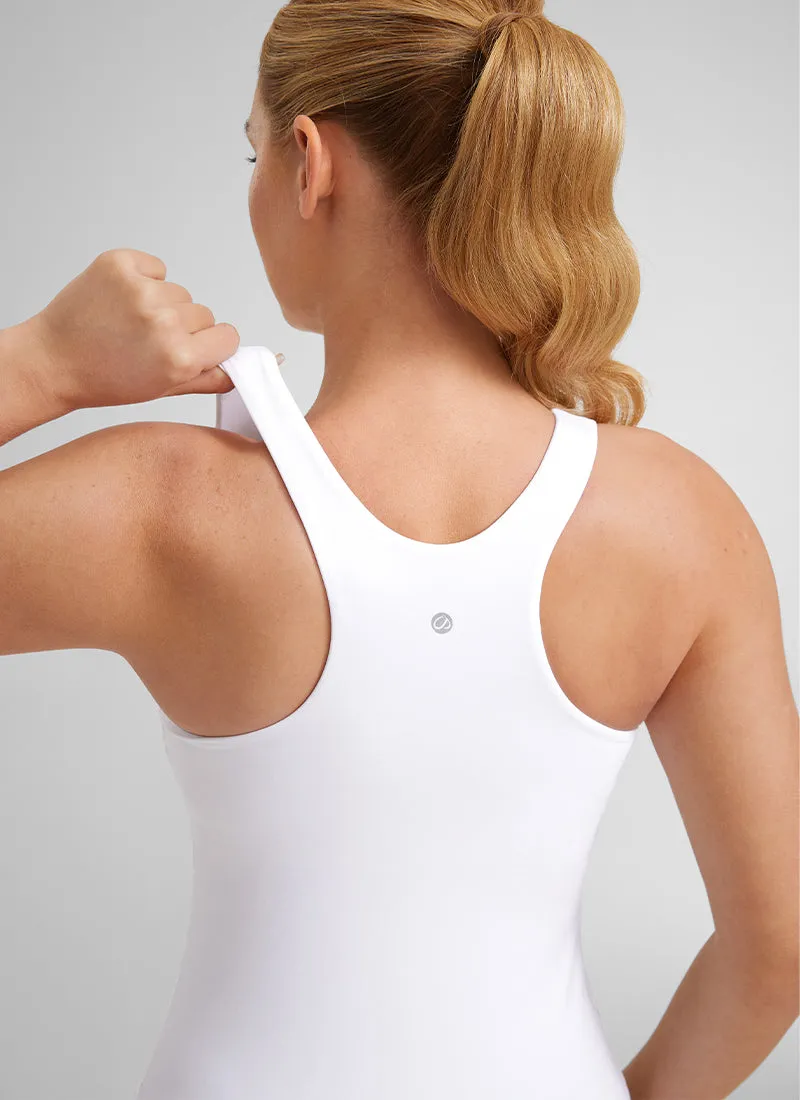 Butterluxe Hip Length Built-in Bra Tanks High Neck