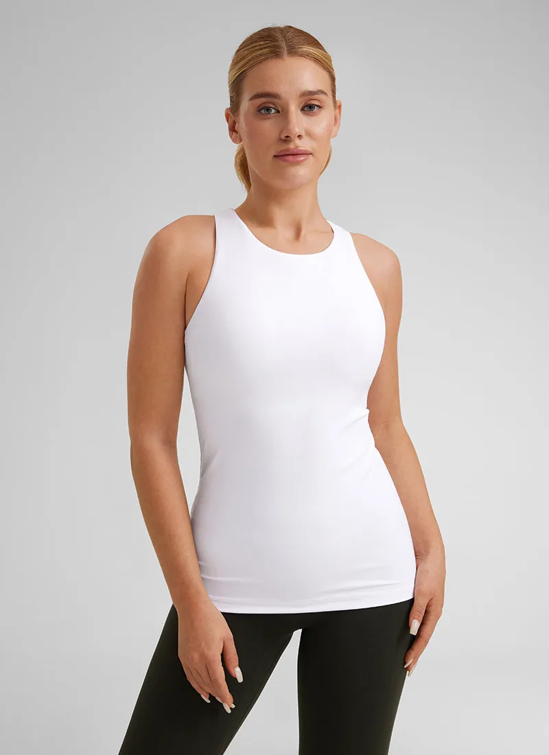 Butterluxe Hip Length Built-in Bra Tanks High Neck
