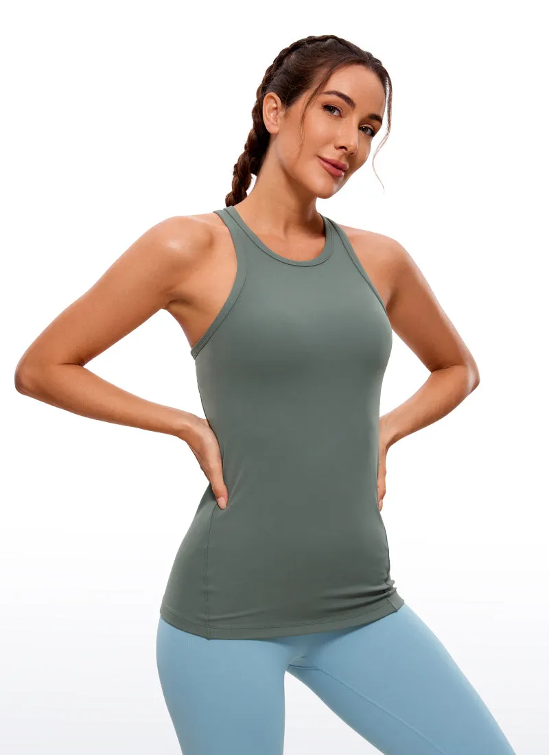 Butterluxe Hip-Length Racerback Tank High Neck