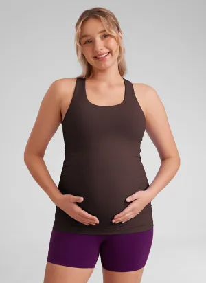 Butterluxe Racerback Maternity Built in Bra Tank Ruched Sides