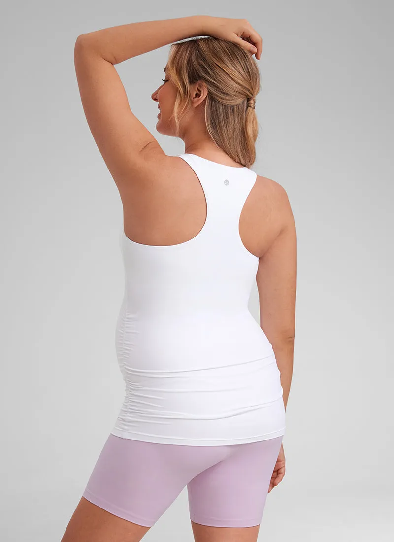 Butterluxe Racerback Maternity Built in Bra Tank Ruched Sides