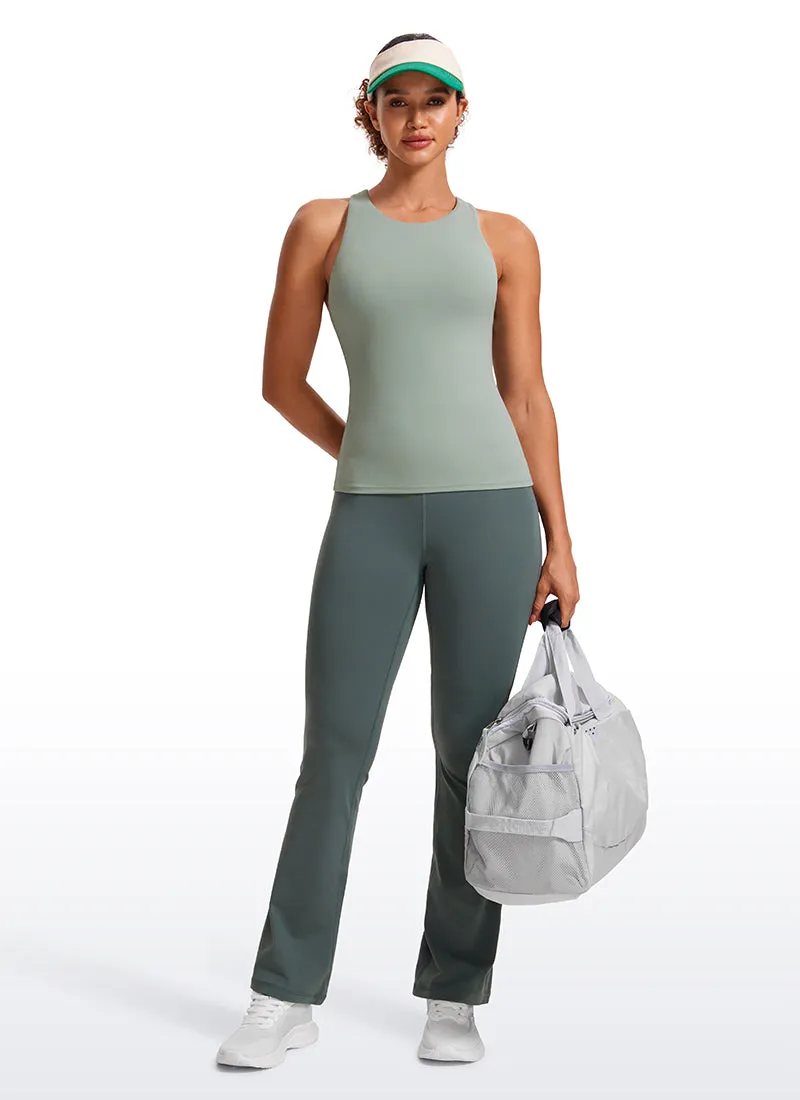 Butterluxe Waist Length Built-in Bra Tanks High Neck