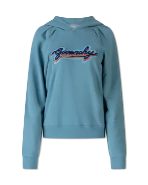 Embroidered Logo Crop Top Hoodie