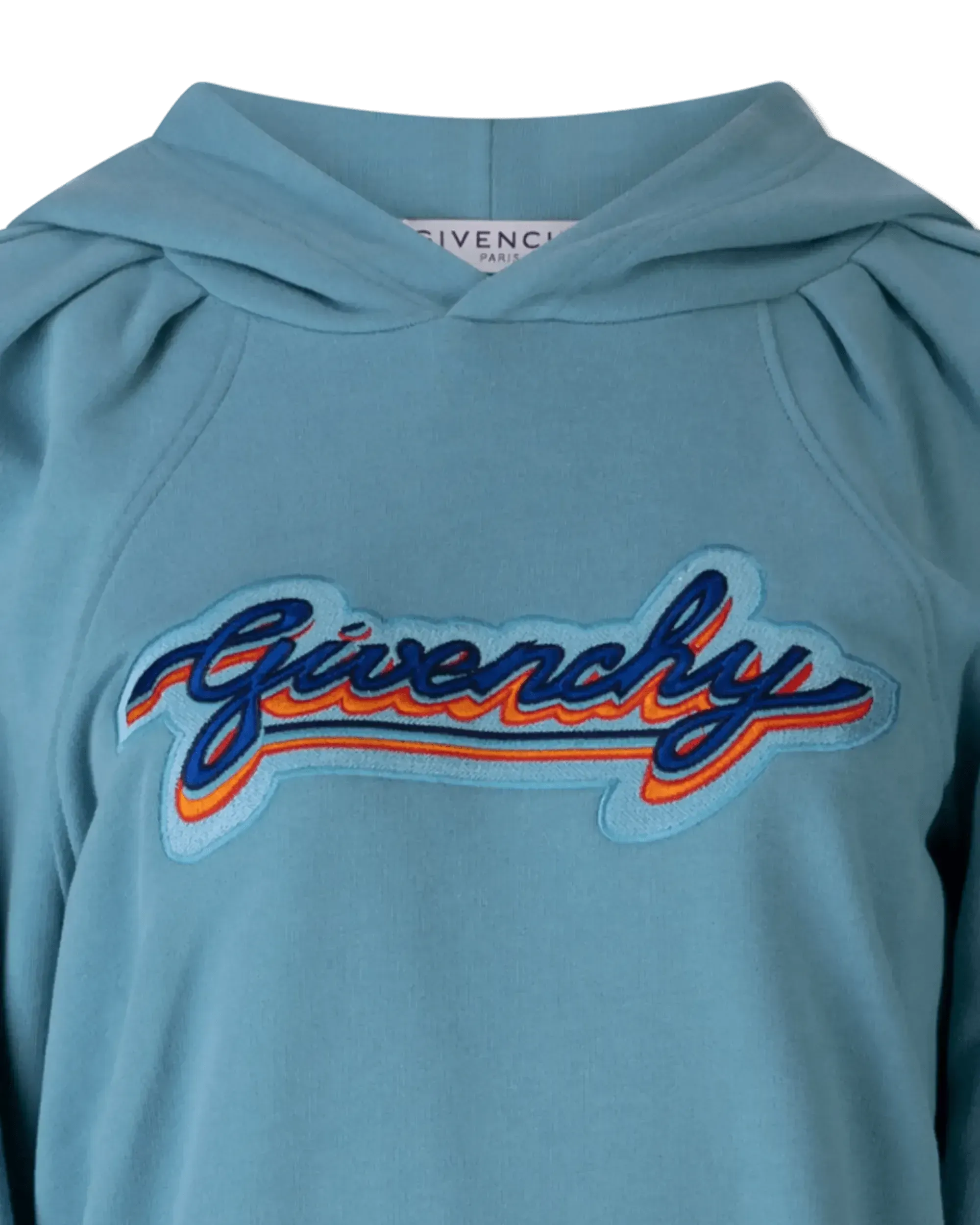 Embroidered Logo Crop Top Hoodie