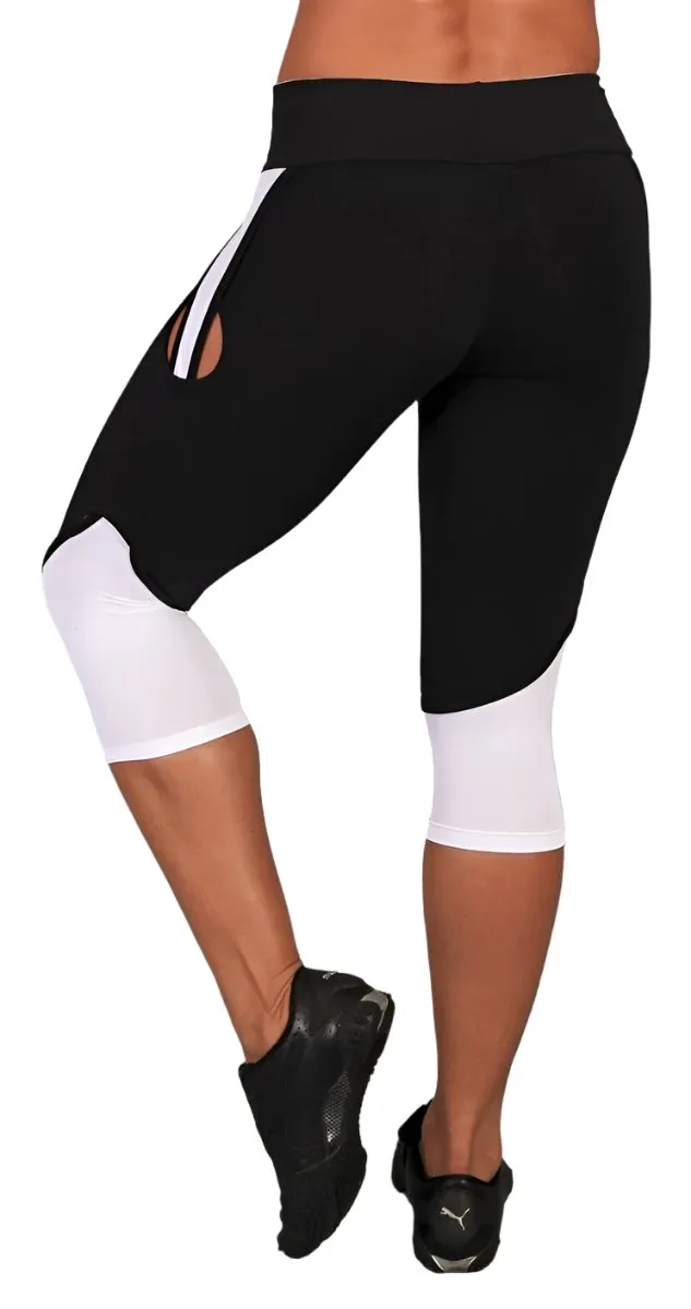 Equilibrium Activewear Muscle Enhancing Mesh Inset Capri C365