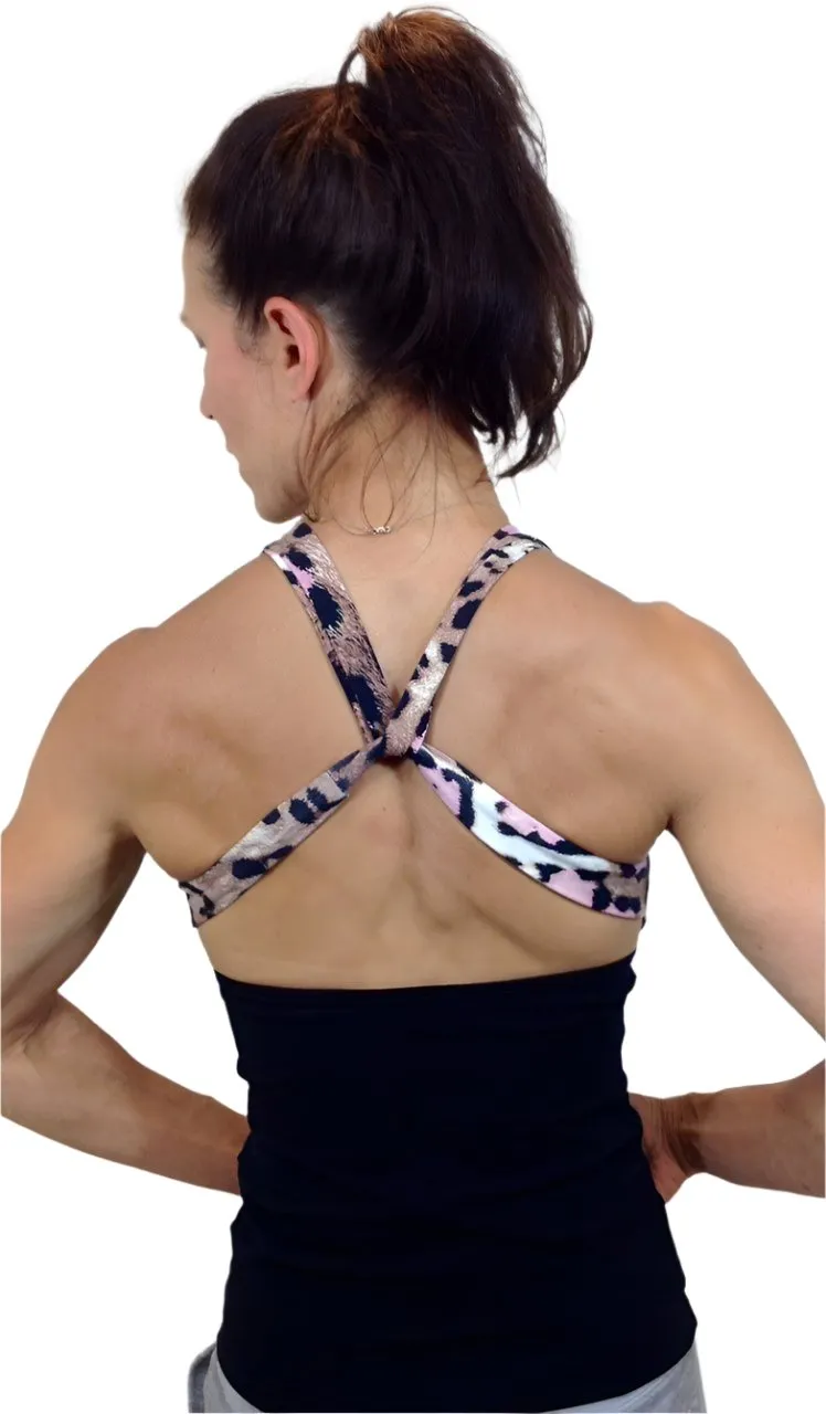 Equilibrium Activewear Sexy Pink Tiger Long  Tank Top LT192P