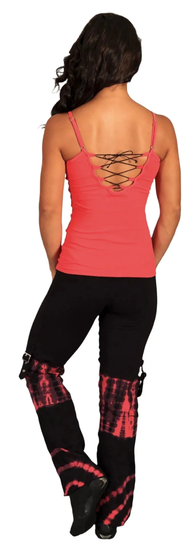 Equilibrium Mesh V Front Lace Back Top LT1018