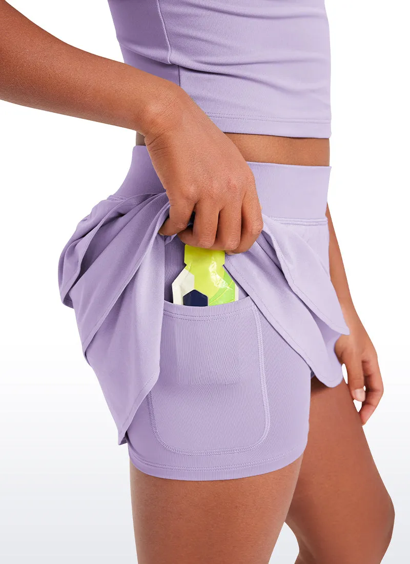 Feathery-Fit Soft Girls Athletic Ruffle Skirts with Shorts