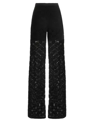 Jil Sander Allover Embroidered High Waist Pants