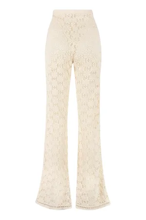 Jil Sander Allover Embroidered High Waist Pants
