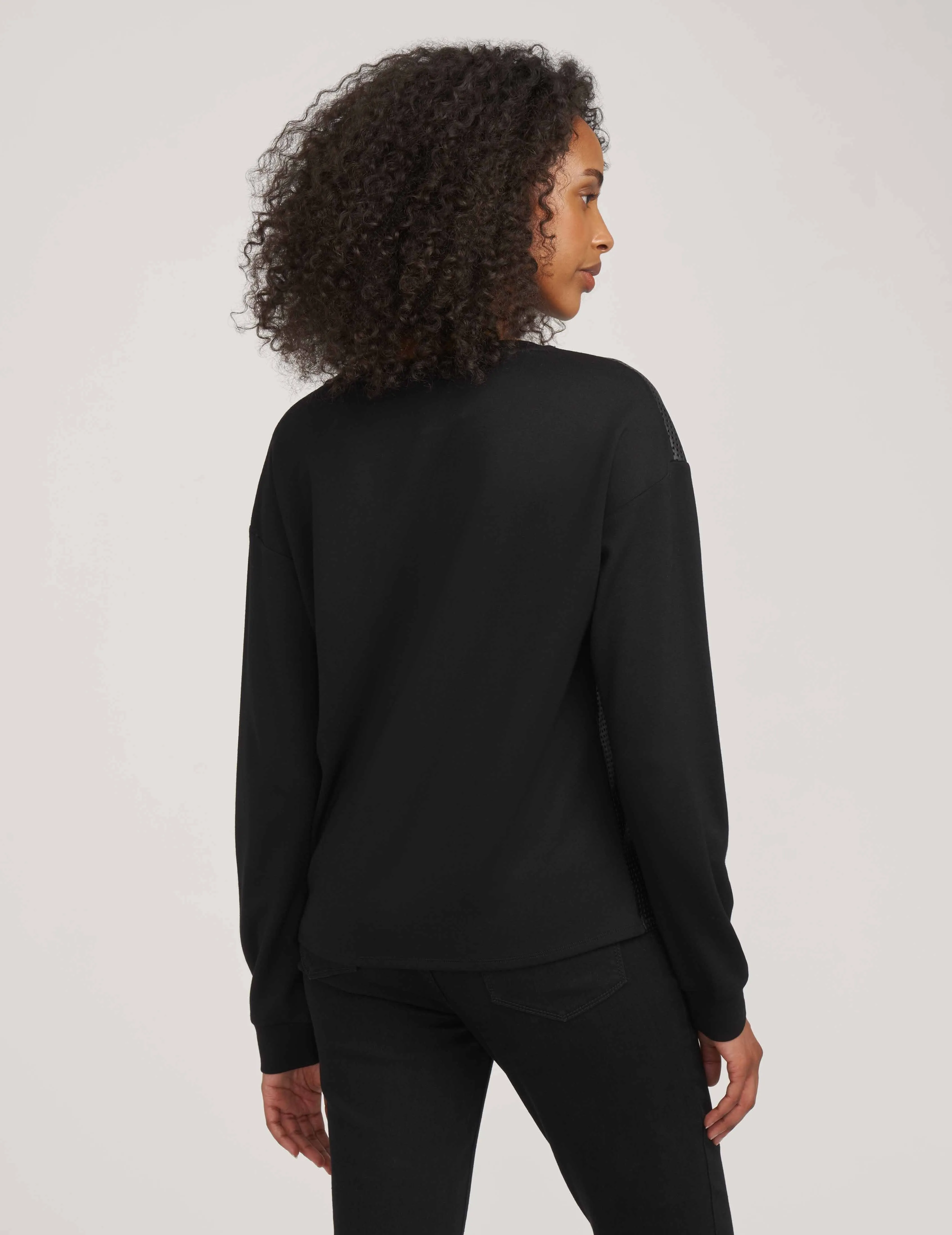 Long Sleeve Serenity Faux Leather Top- Sale