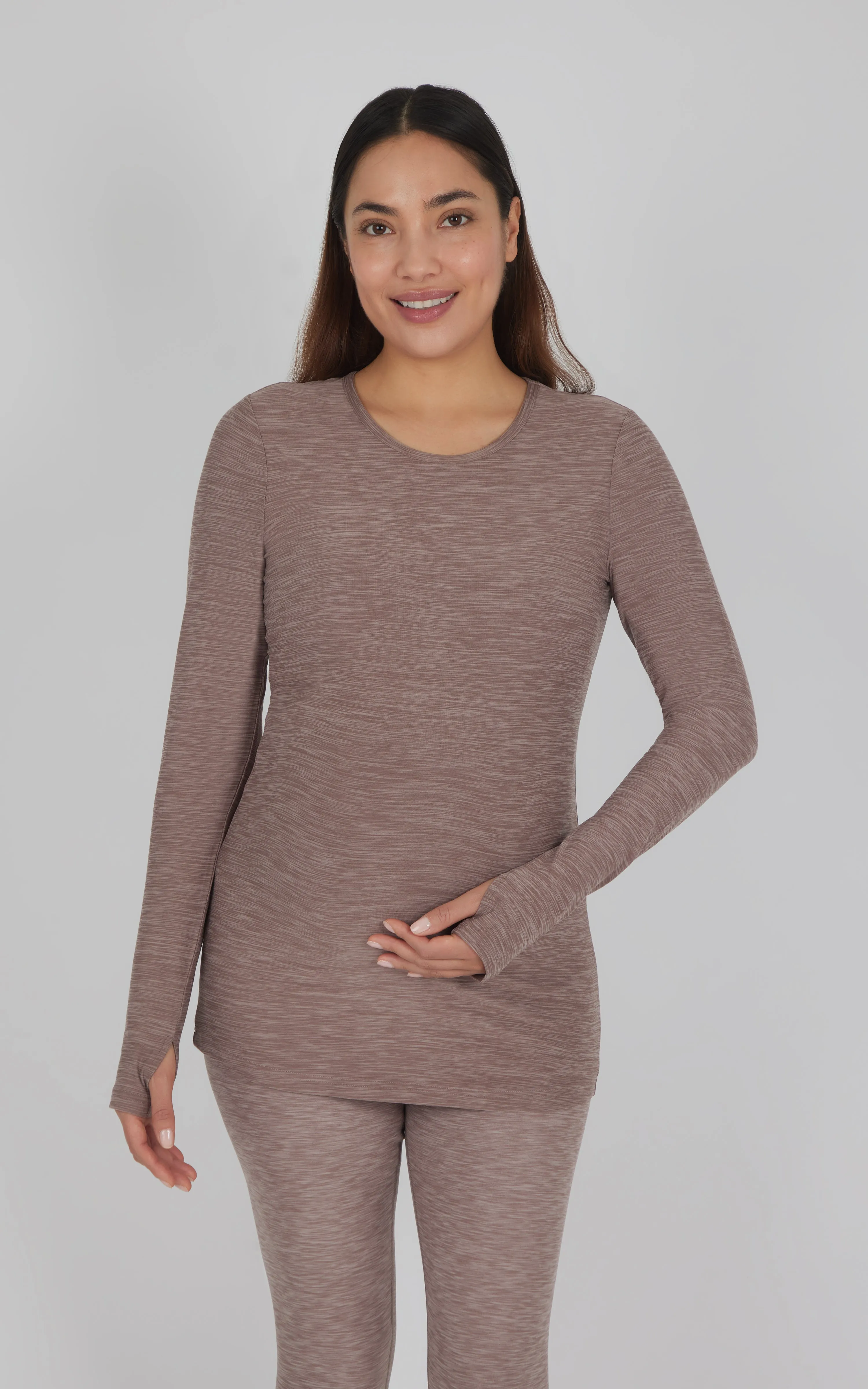 Maternity Heathered Long Sleeve Top