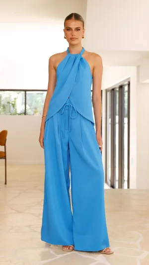 Melinda High Waist Pants - Blue