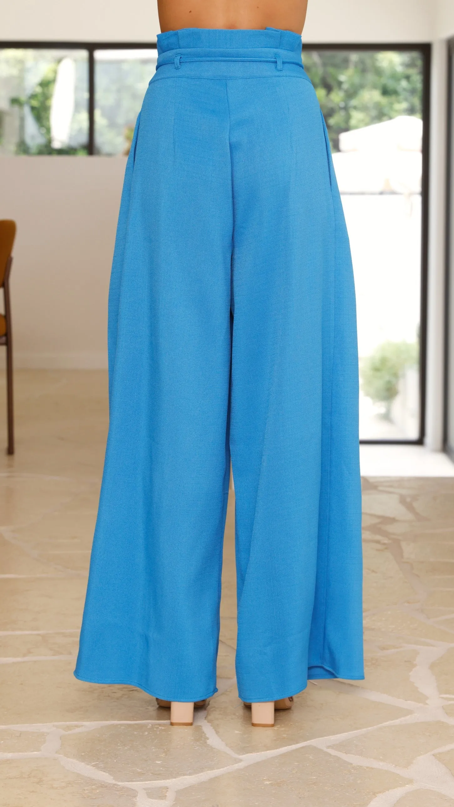Melinda High Waist Pants - Blue