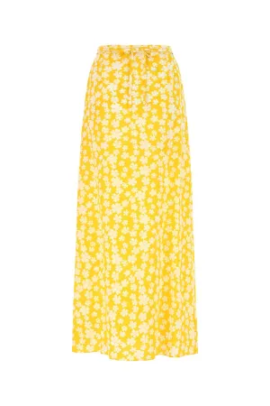 Miu Miu Marocain Allover Floral Printed Tied Skirt