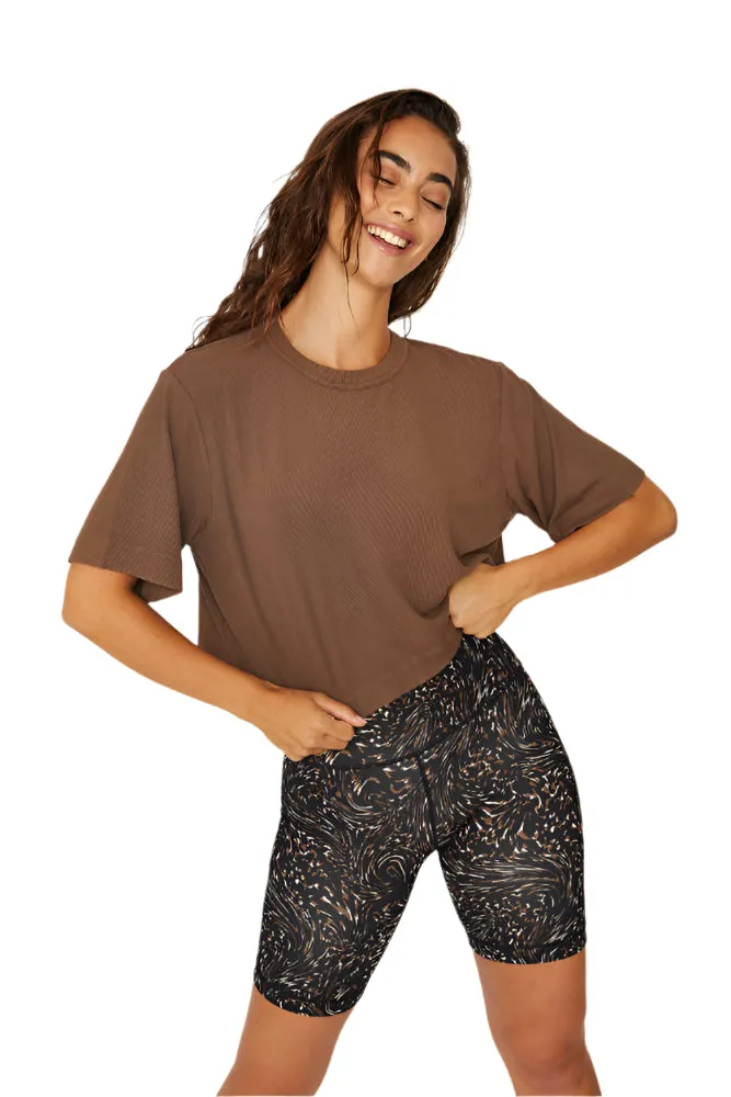 Mocha Karen Short-Sleeve Crop Tee