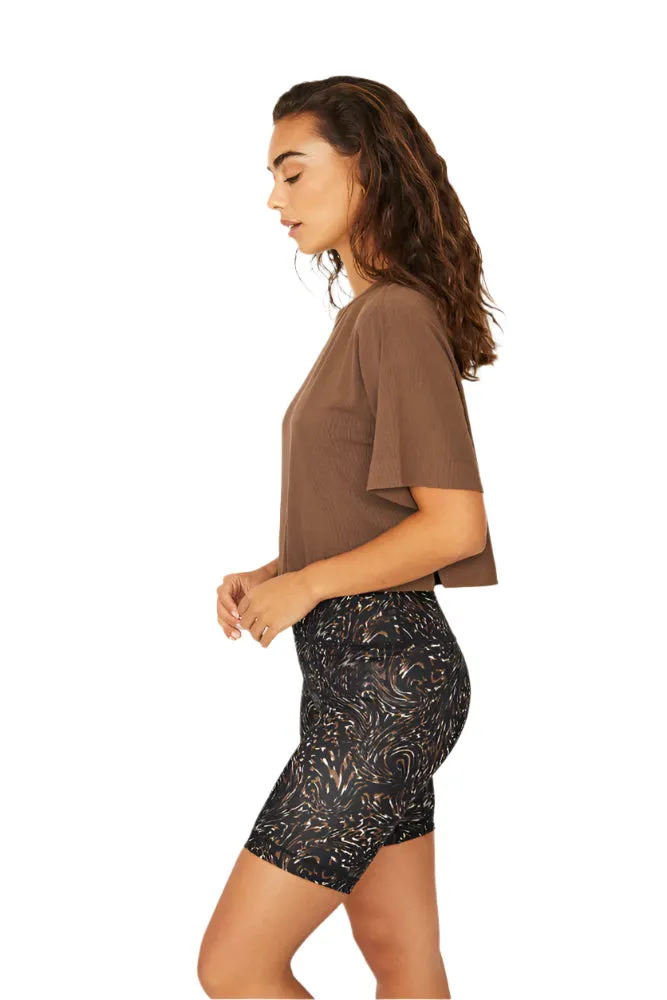 Mocha Karen Short-Sleeve Crop Tee