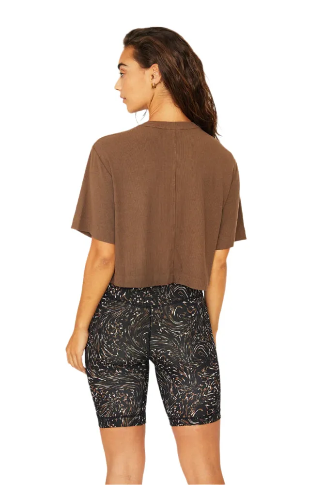 Mocha Karen Short-Sleeve Crop Tee