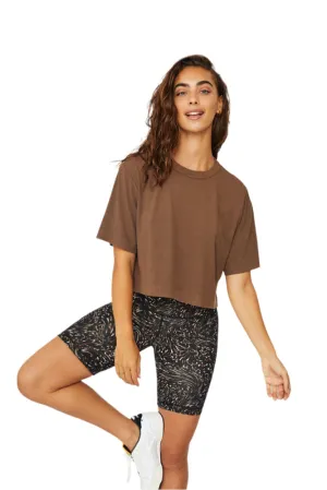 Mocha Karen Short-Sleeve Crop Tee