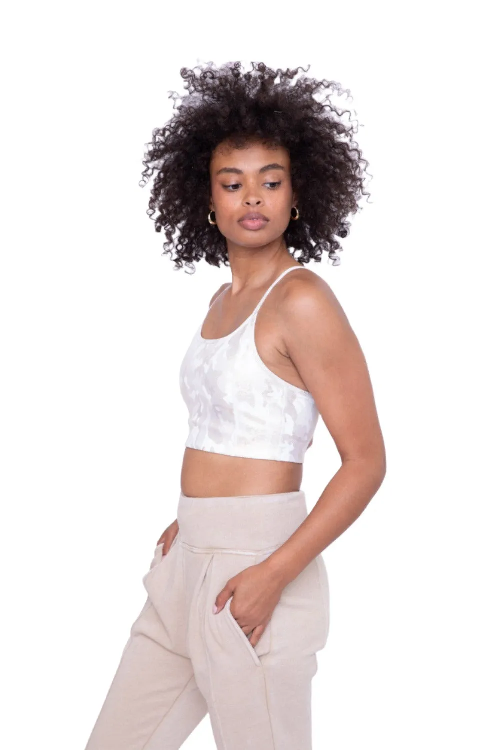 Mono B Camo Gold Microdot Foil Adjustable Sports Bra AT3036