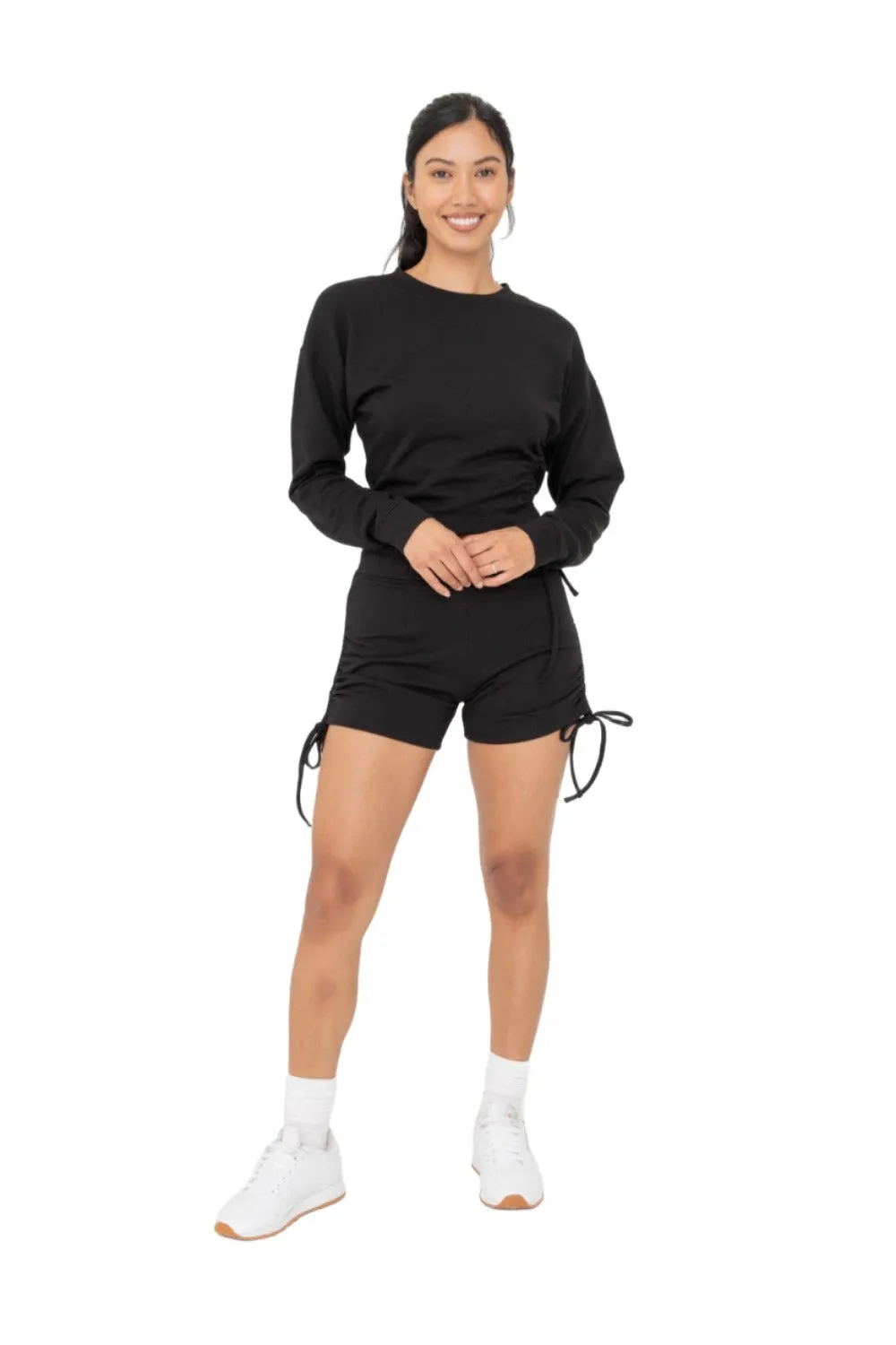 Mono B Fleece Cinched Side Lounge Shorts KPR12187