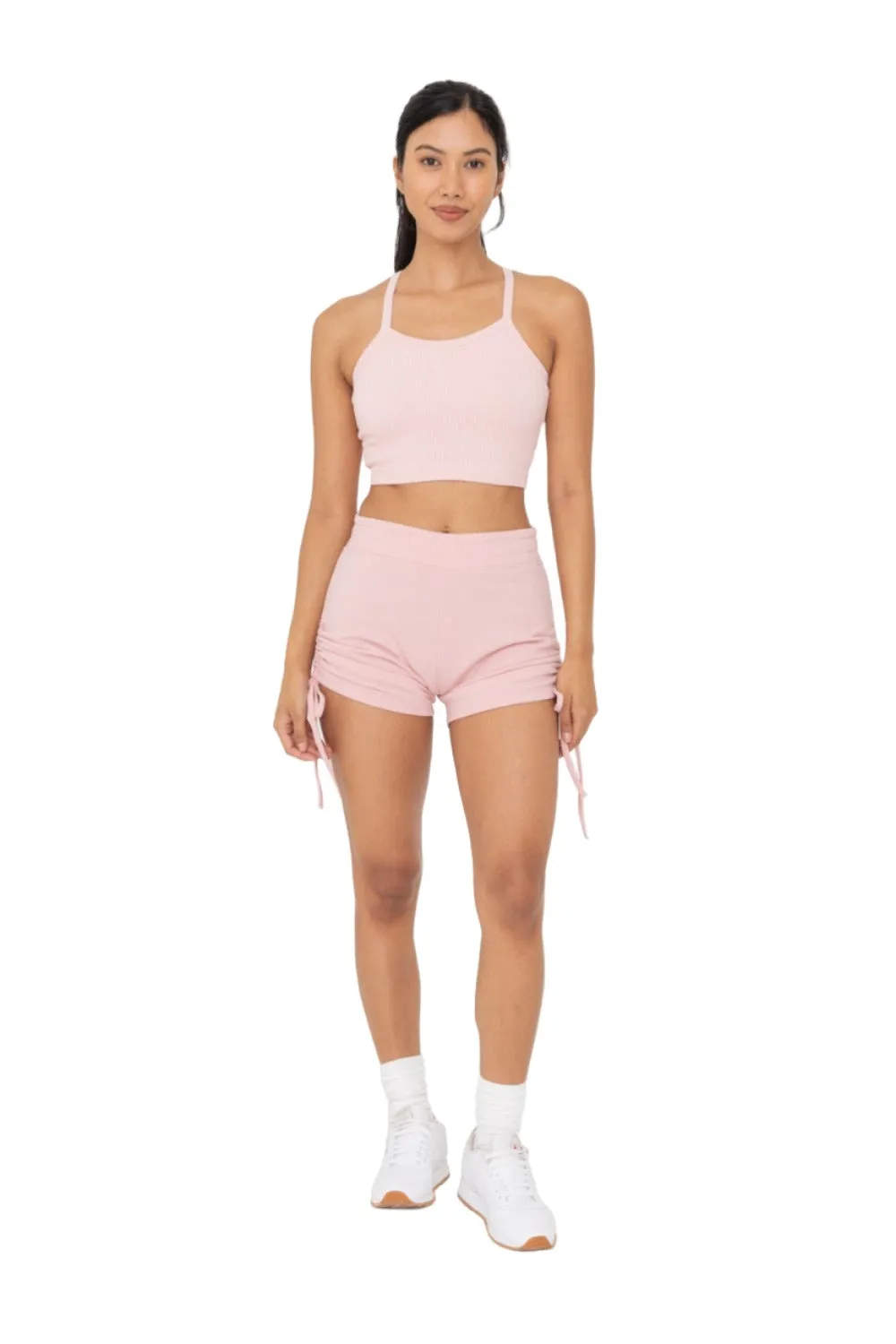 Mono B Fleece Cinched Side Lounge Shorts KPR12187